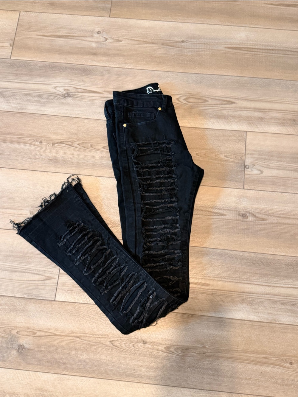 Black Distressed Men Skinny Jeans